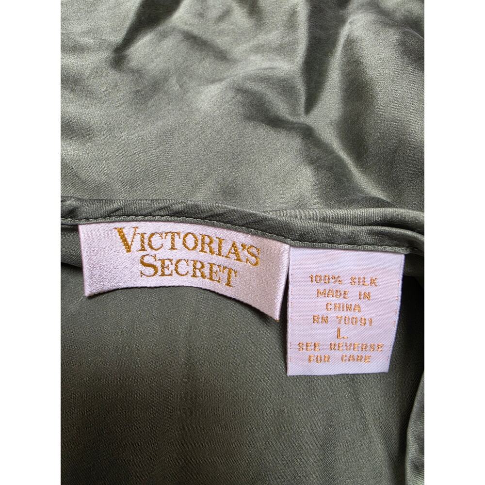Vintage Victoria's Secret Gold Label Sage Green Silk Slip Dress Large - Picture 11 of 13